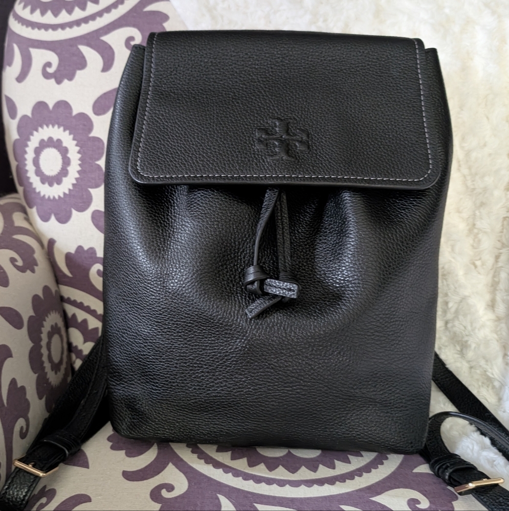 Tory Burch Thea Black Leather Backpack EXCELLENT/LIKE NEW CONDITION